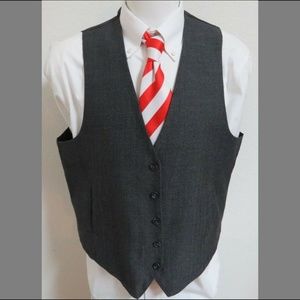 Sz L Gray Herringbone Midtown Man #15Y Suit Vest
